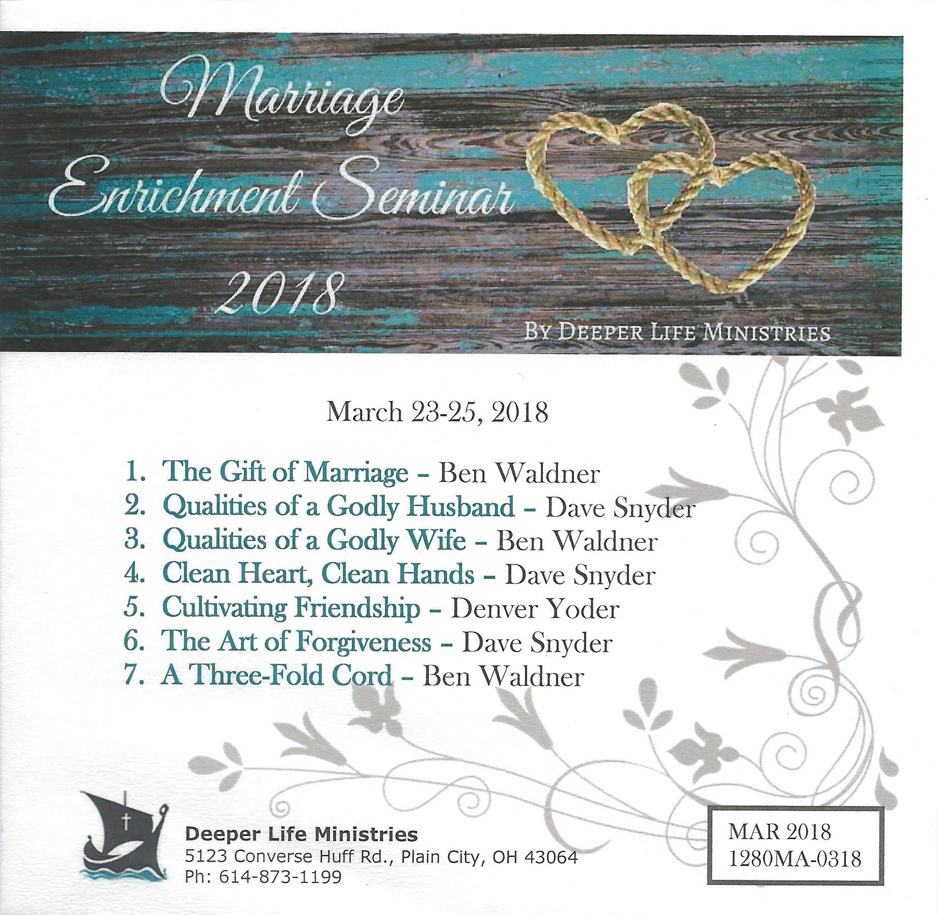 MARRIAGE ENRICHMENT SEMINAR 2018 7 CD Album - Click Image to Close